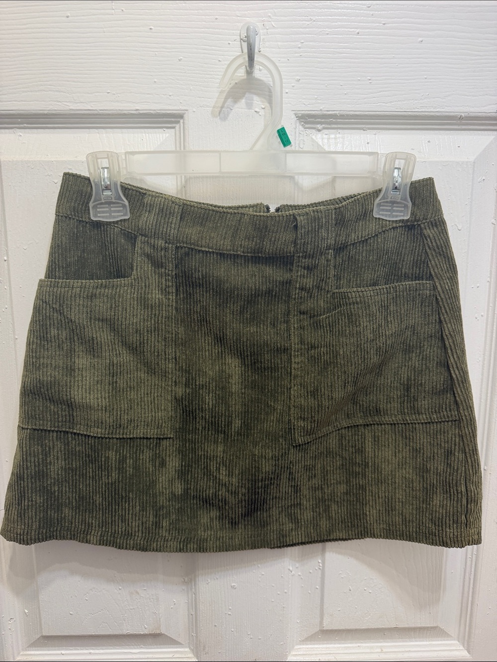 Olive Corduroy Mini Skirt